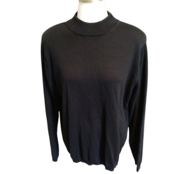 CHIP-N-SHORE Soft Black Mock-neck Sweater - Picture 1 of 8